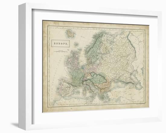 Map of Europe-Sidney Hall-Framed Art Print