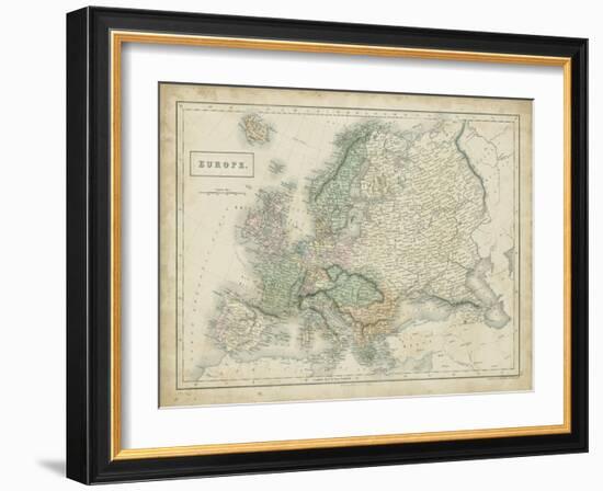 Map of Europe-Sidney Hall-Framed Art Print