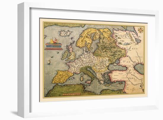 Map of Europe-Abraham Ortelius-Framed Art Print