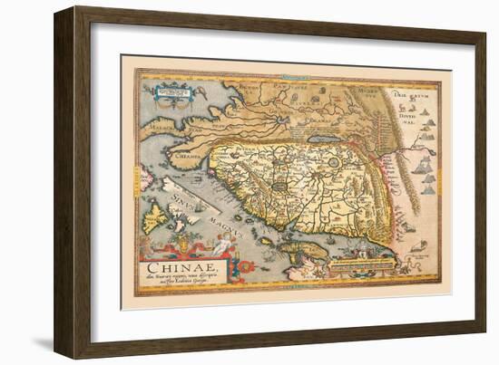 Map of Far East China-Abraham Ortelius-Framed Art Print