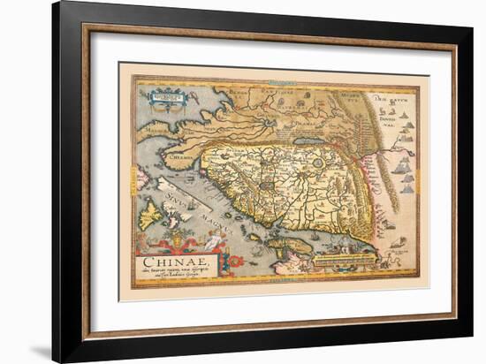 Map of Far East China-Abraham Ortelius-Framed Art Print