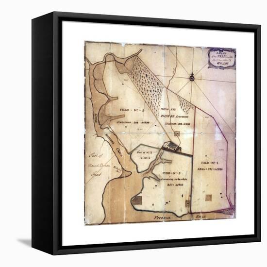Map of Farm and Surrounding Area Drawn-null-Framed Premier Image Canvas