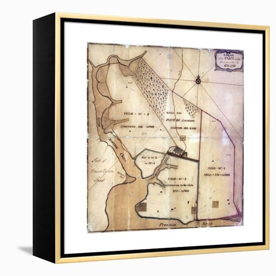 Map of Farm and Surrounding Area Drawn-null-Framed Premier Image Canvas