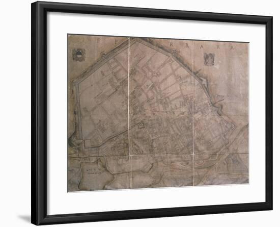 Map of Ferrara, Italy-null-Framed Giclee Print