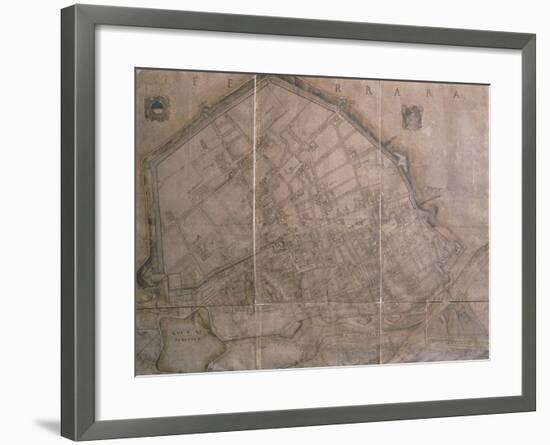 Map of Ferrara, Italy-null-Framed Giclee Print