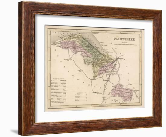 Map of Flintshire, Wales-null-Framed Art Print