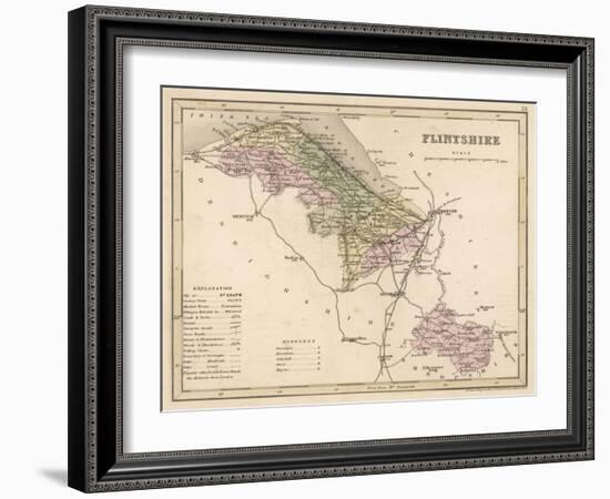 Map of Flintshire, Wales-null-Framed Art Print