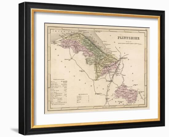 Map of Flintshire, Wales-null-Framed Art Print