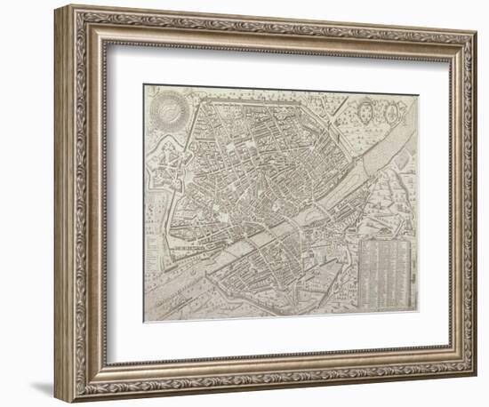 Map of Florence, 1595-Matteo Florimi-Framed Giclee Print