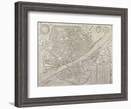 Map of Florence, 1595-Matteo Florimi-Framed Giclee Print