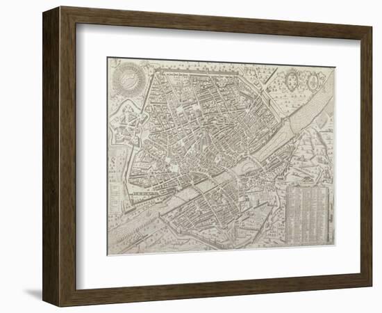 Map of Florence, 1595-Matteo Florimi-Framed Giclee Print