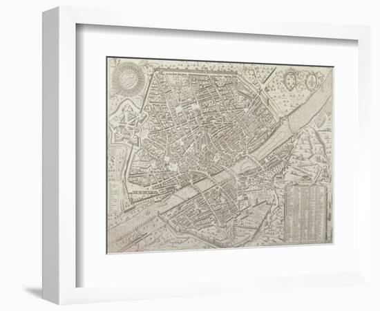 Map of Florence, 1595-Matteo Florimi-Framed Giclee Print