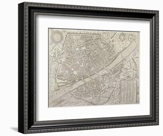 Map of Florence, 1595-Matteo Florimi-Framed Giclee Print