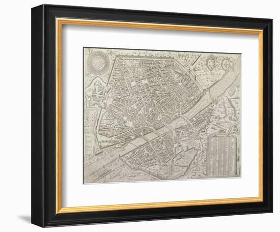 Map of Florence, 1595-Matteo Florimi-Framed Giclee Print