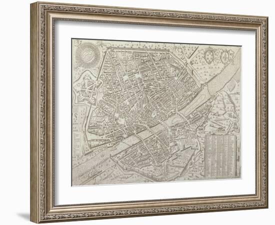 Map of Florence, 1595-Matteo Florimi-Framed Giclee Print