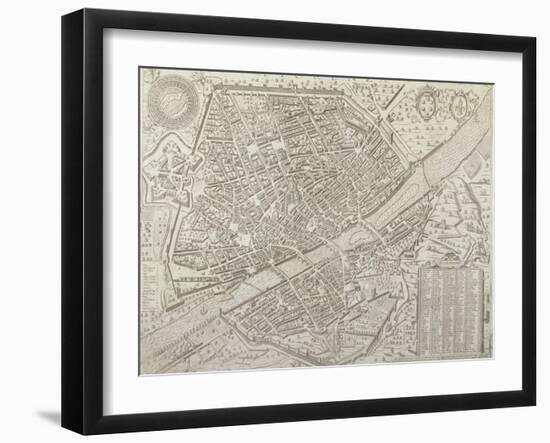 Map of Florence, 1595-Matteo Florimi-Framed Giclee Print