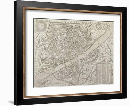 Map of Florence, 1595-Matteo Florimi-Framed Giclee Print