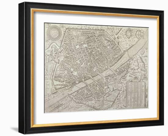 Map of Florence, 1595-Matteo Florimi-Framed Giclee Print