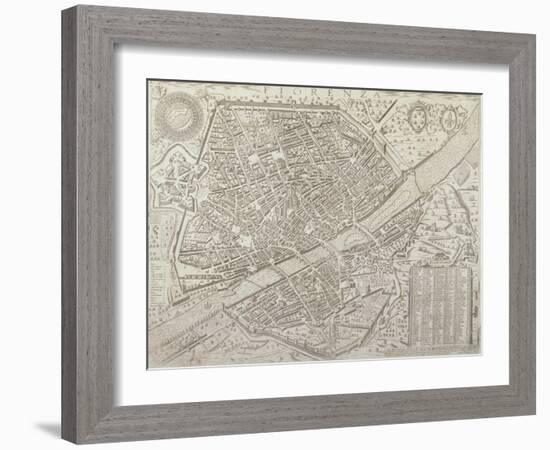 Map of Florence, 1595-Matteo Florimi-Framed Giclee Print