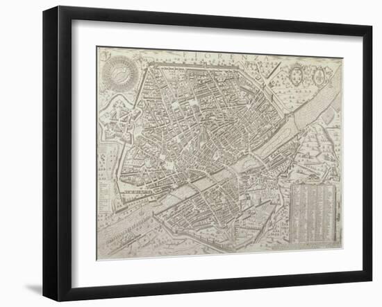 Map of Florence, 1595-Matteo Florimi-Framed Giclee Print