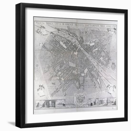 Map of Florence, 1783-Magnelli-Framed Giclee Print