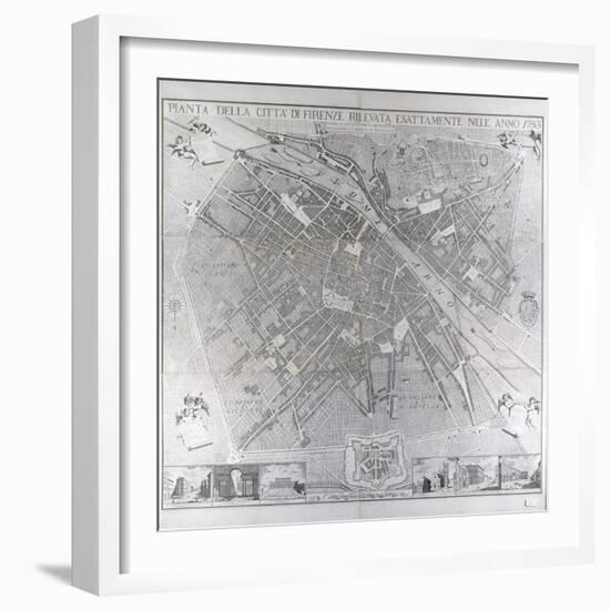 Map of Florence, 1783-Magnelli-Framed Giclee Print