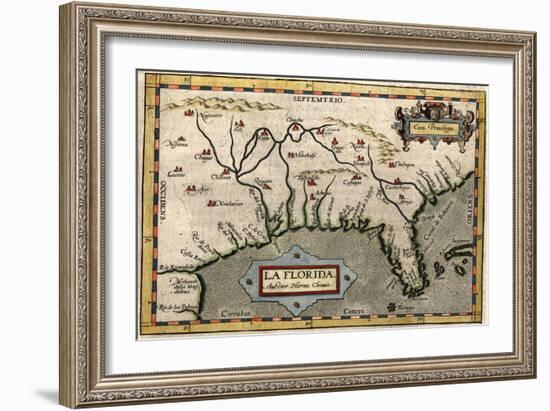 Map of Florida, C.1584-Abraham Ortelius-Framed Giclee Print
