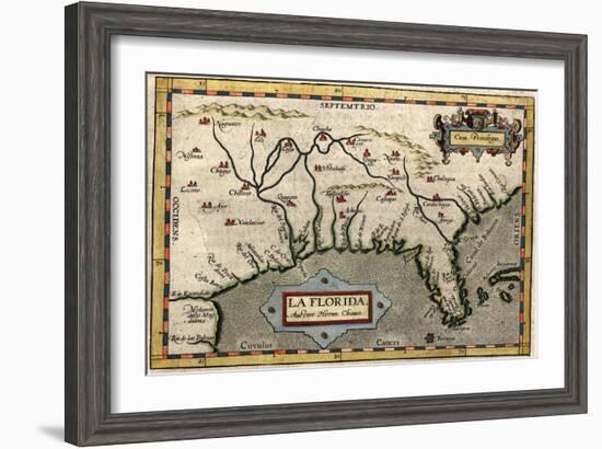 Map of Florida, C.1584-Abraham Ortelius-Framed Giclee Print