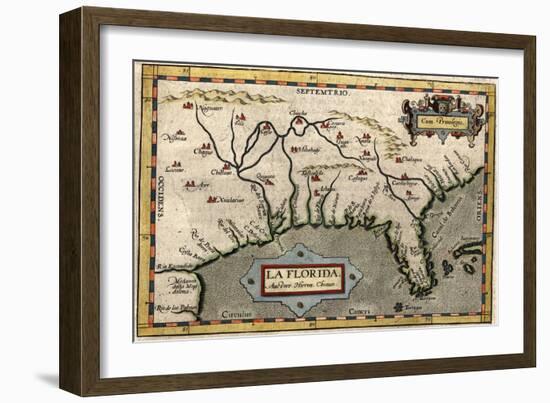 Map of Florida, C.1584-Abraham Ortelius-Framed Giclee Print