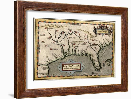 Map of Florida, C.1584-Abraham Ortelius-Framed Giclee Print