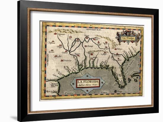 Map of Florida, C.1584-Abraham Ortelius-Framed Giclee Print