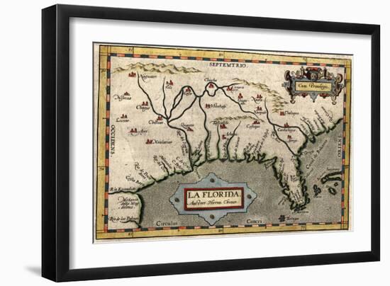 Map of Florida, C.1584-Abraham Ortelius-Framed Giclee Print