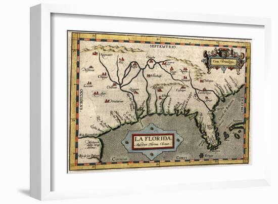 Map of Florida, C.1584-Abraham Ortelius-Framed Giclee Print