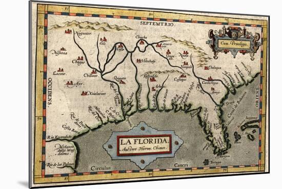 Map of Florida, C.1584-Abraham Ortelius-Mounted Giclee Print