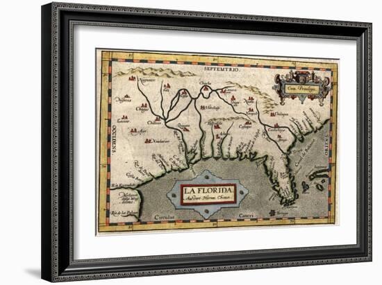 Map of Florida, C.1584-Abraham Ortelius-Framed Giclee Print