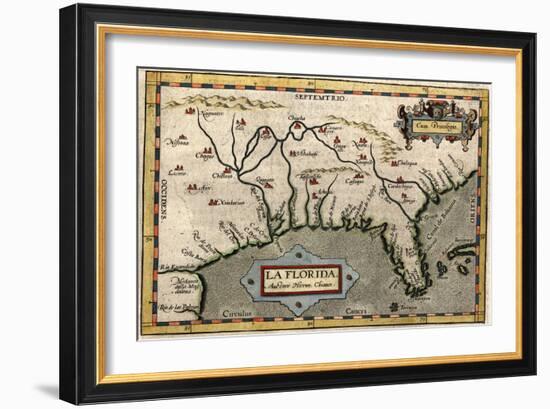 Map of Florida, C.1584-Abraham Ortelius-Framed Giclee Print