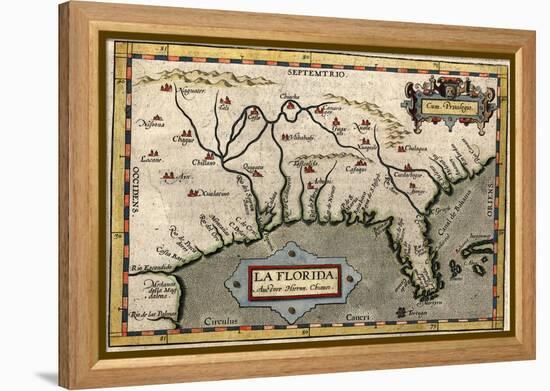 Map of Florida, C.1584-Abraham Ortelius-Framed Premier Image Canvas