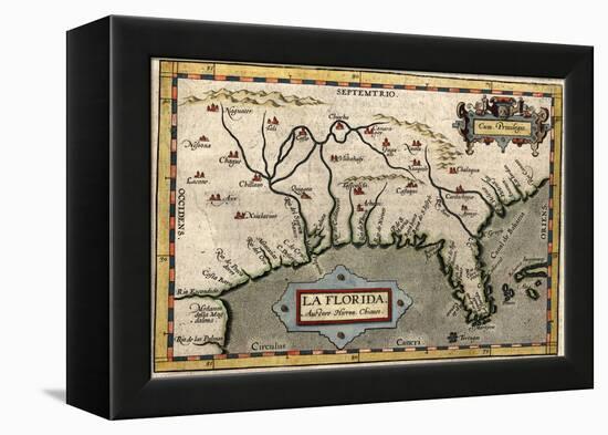 Map of Florida, C.1584-Abraham Ortelius-Framed Premier Image Canvas