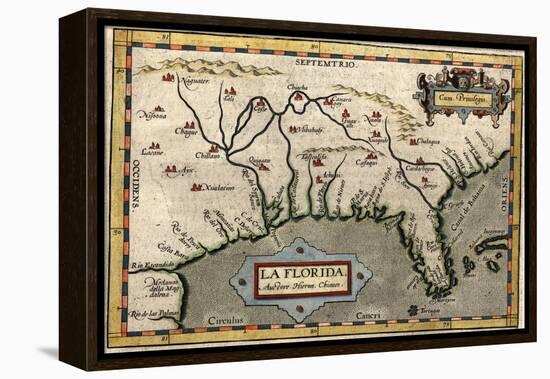 Map of Florida, C.1584-Abraham Ortelius-Framed Premier Image Canvas