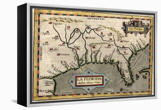 Map of Florida, C.1584-Abraham Ortelius-Framed Premier Image Canvas