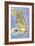 Map of Florida-null-Framed Art Print