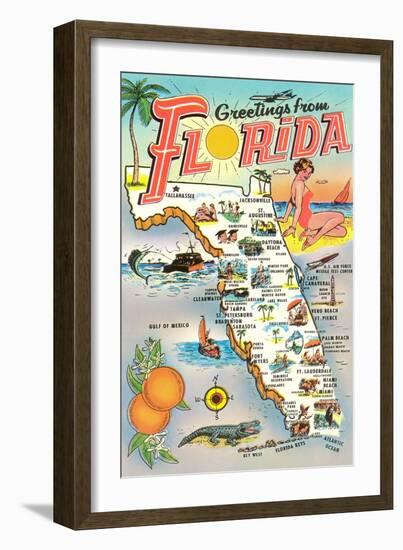 Map of Florida-null-Framed Premium Giclee Print