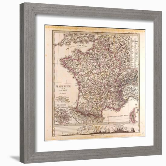 Map of France, 1874-null-Framed Giclee Print