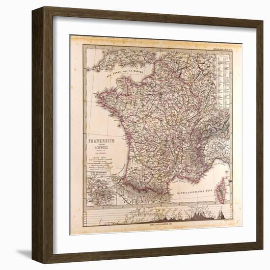 Map of France, 1874-null-Framed Giclee Print