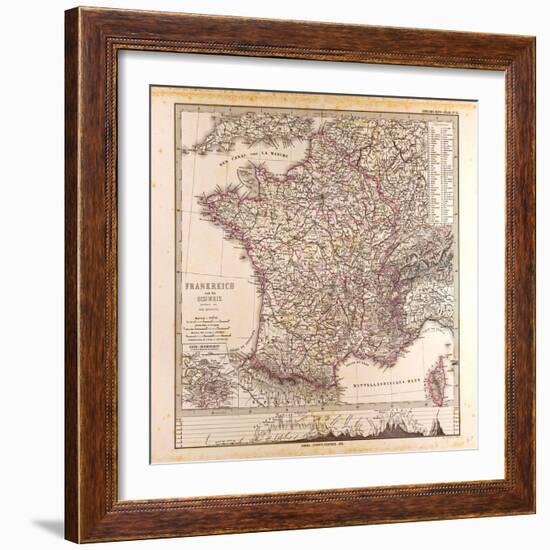 Map of France, 1874-null-Framed Giclee Print