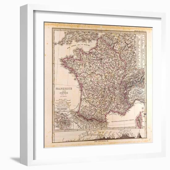 Map of France, 1874-null-Framed Giclee Print