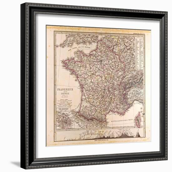 Map of France, 1874-null-Framed Giclee Print