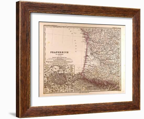 Map of France, 1874-null-Framed Giclee Print