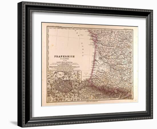 Map of France, 1874-null-Framed Giclee Print