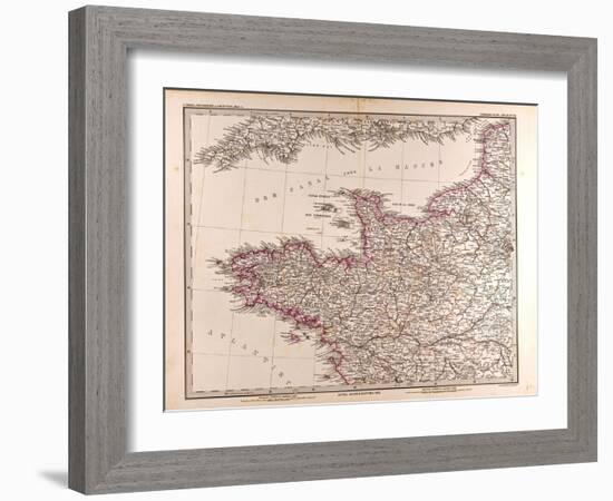 Map of France, 1874-null-Framed Giclee Print